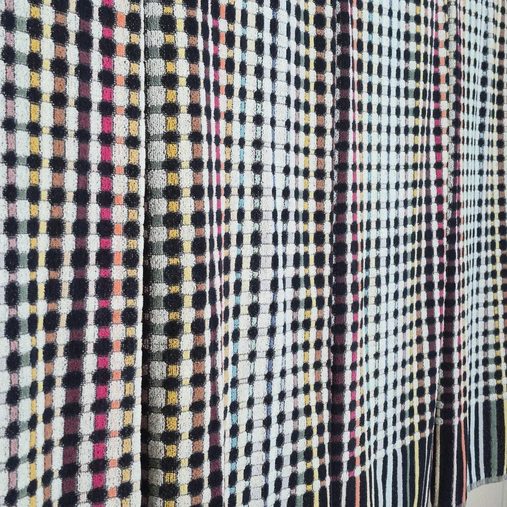 Missoni Home Bath Towel Set 4 Multicolor Jacquard‎ Micro Plaid Grid Italy 55x35